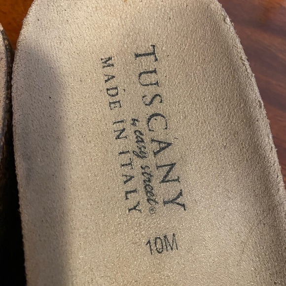 Tuscany By Easy Street Made in Italy Women's Blue Sandals suede straps size 10 - Picture 8 of 8